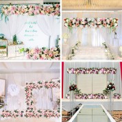 White And Gold Wedding Backdrop