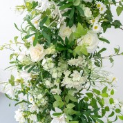 White Cocktail Table Cloth With Flowers