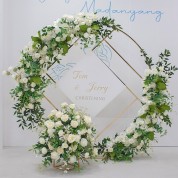 Rustic Flower Arrangement With Palm Frond