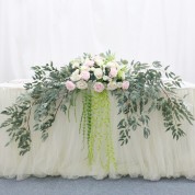 Red And Gold Beaded Table Runner