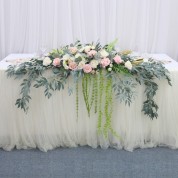 Pink White And Gold Table Runner