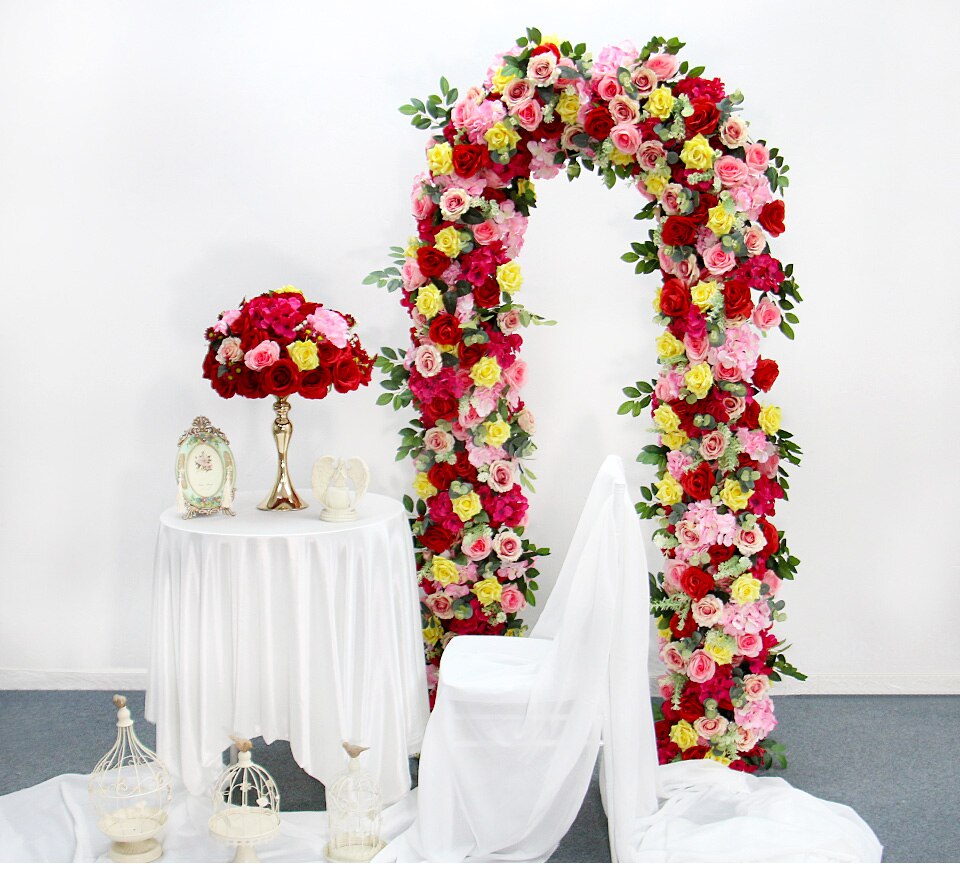 decorating a metal arch for wedding10