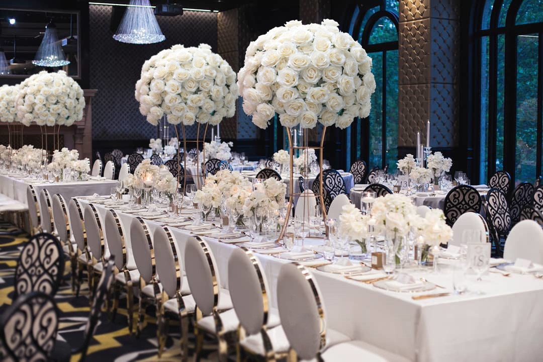 black white and purple wedding decor1