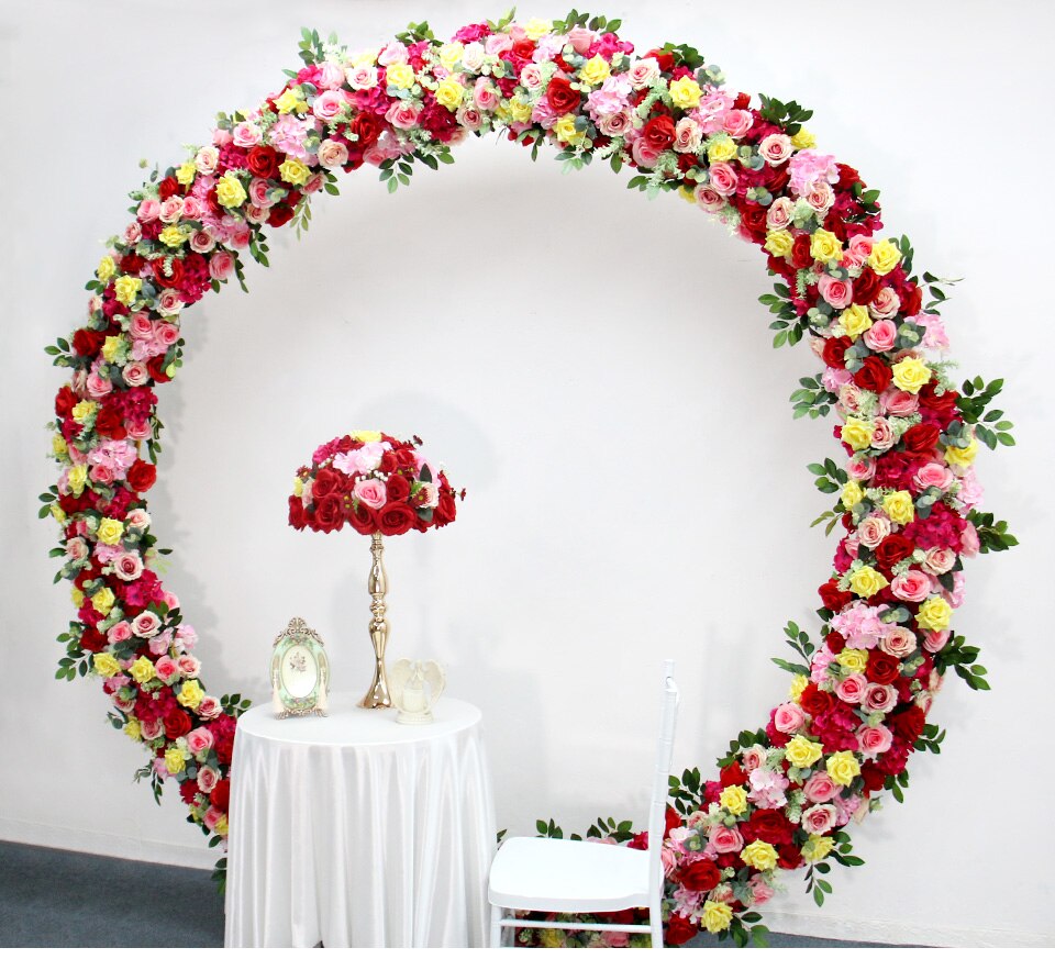 decorating a metal arch for wedding9