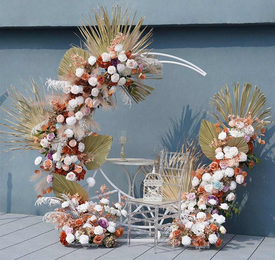 wedding arches with led edison lights and greenery