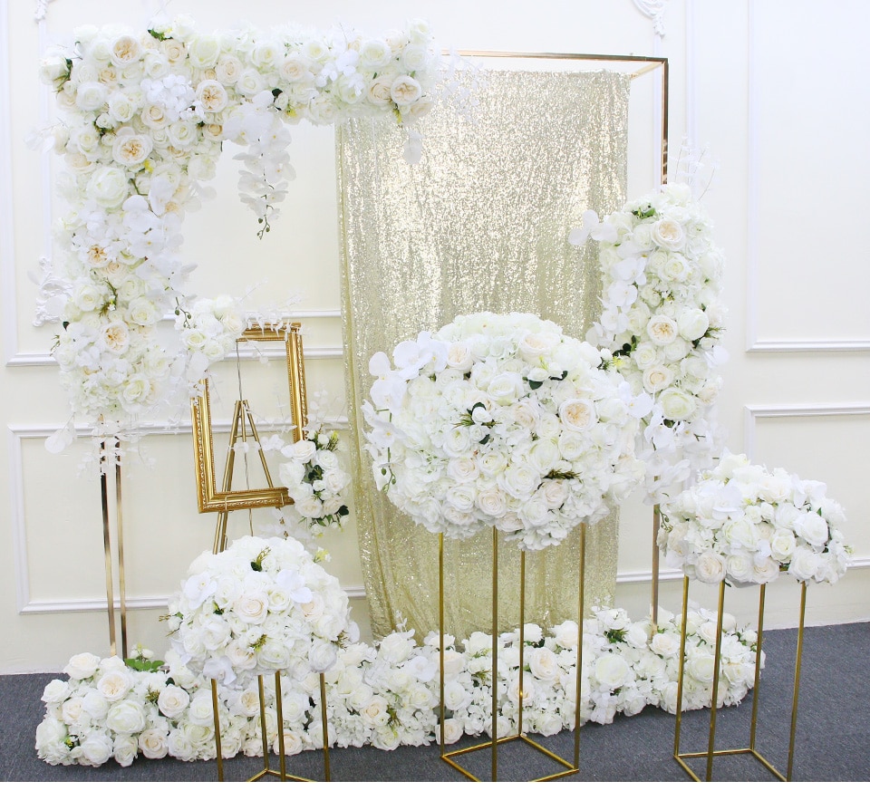 white table runner with brown branches8