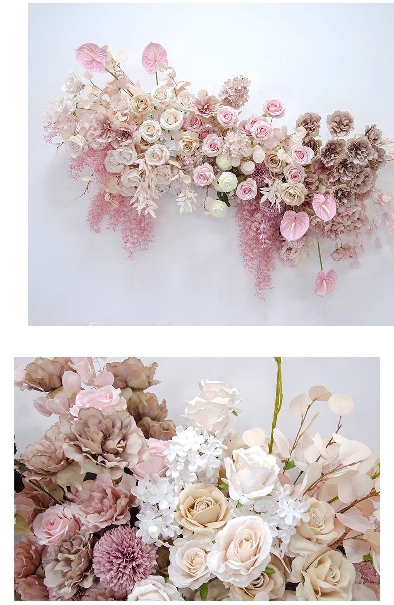 fabric flower wedding backdrop10