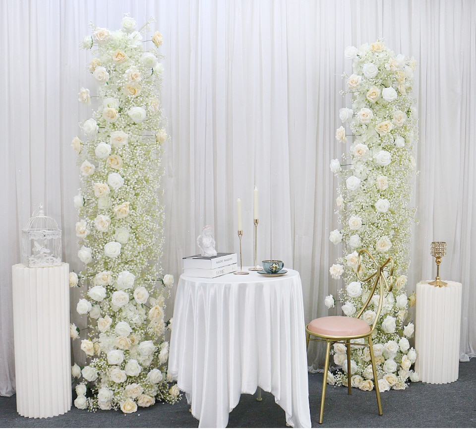 hexagon wedding arch with drapes8