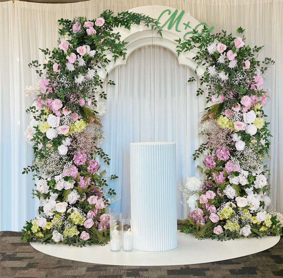 kanye and kim wedding flower wall