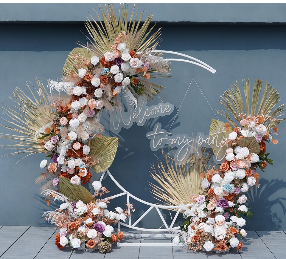 wedding arches with led edison lights and greenery7