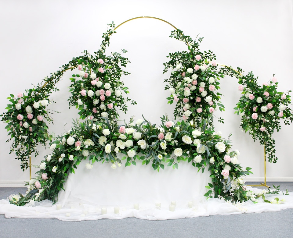 fake grass wedding backdrop