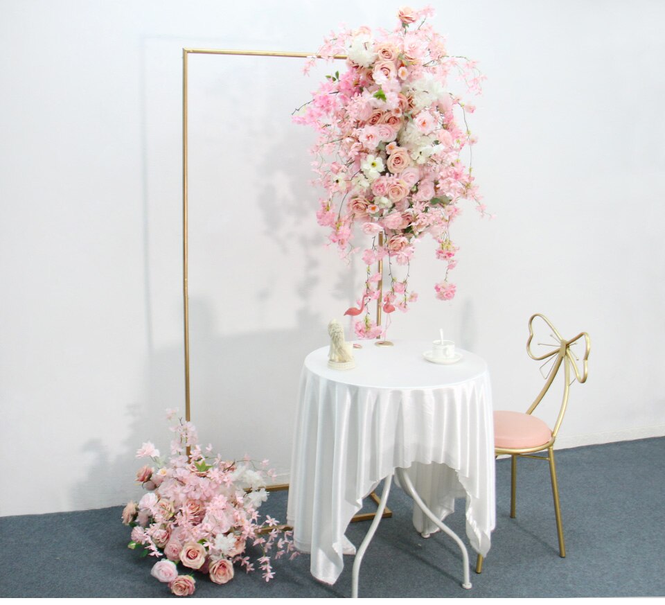 wedding arch draping with flowers9