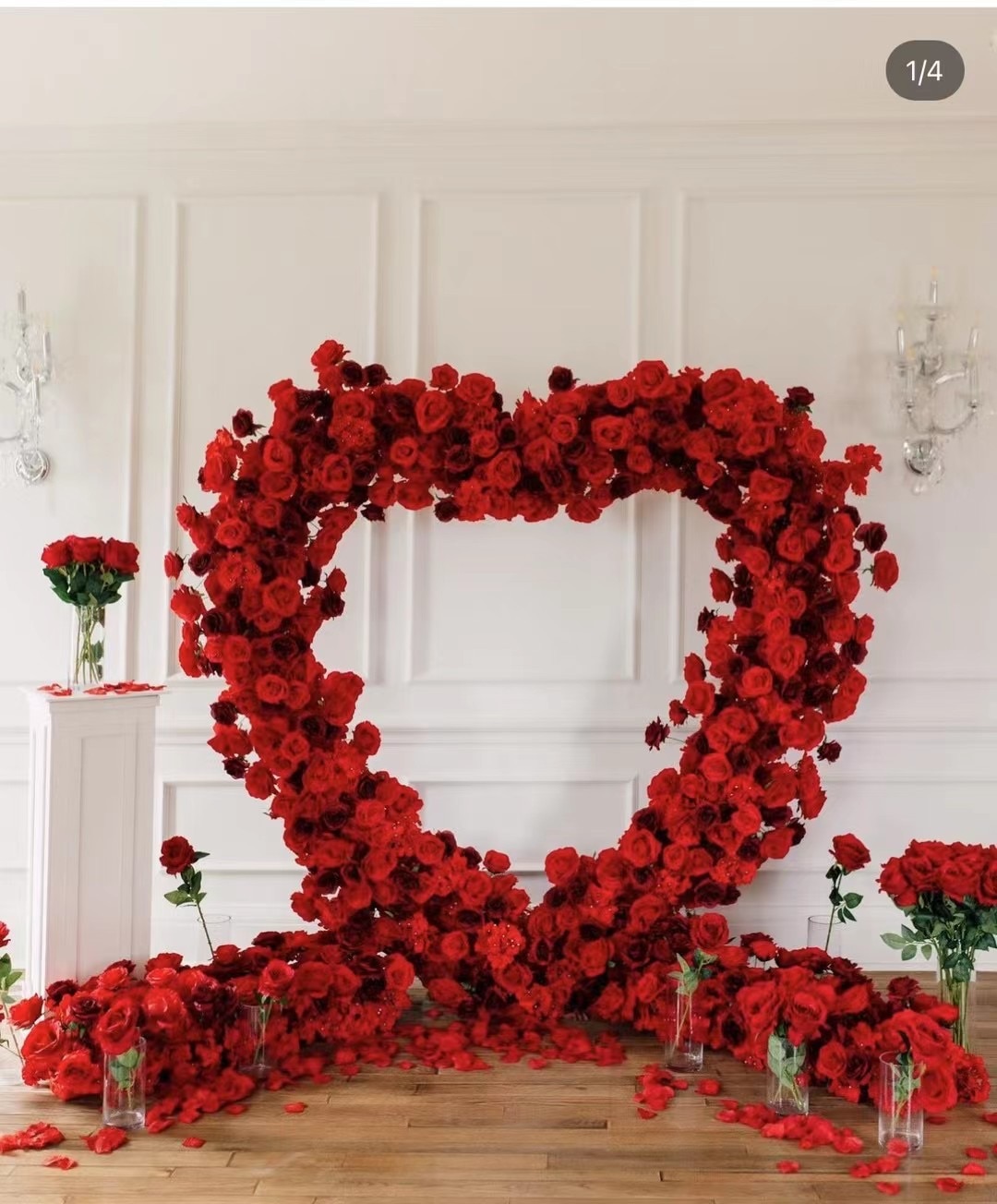 reception head tables with flowers