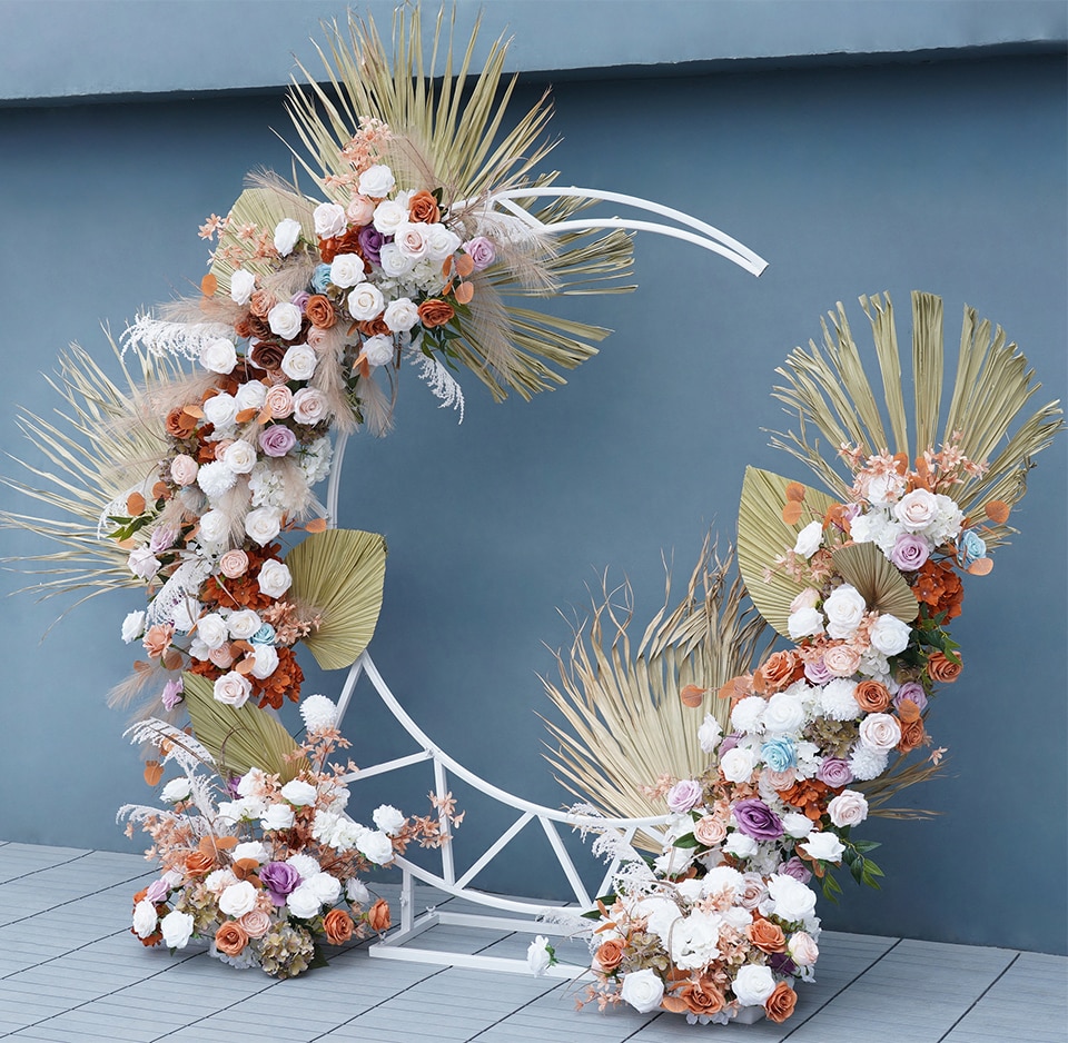 wedding arches with led edison lights and greenery3